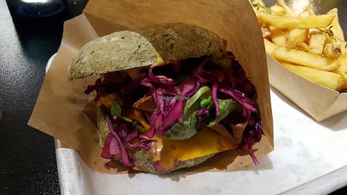 Burger and fries at GreenBurger - Frederiksborggade in Copenhagen