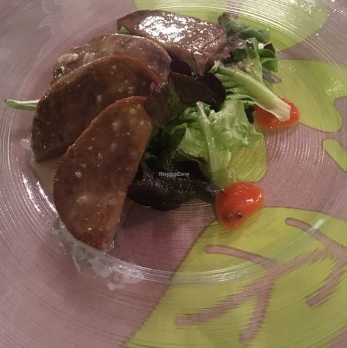 herb tea infused seitan cutlets at Evergreen in Rimini