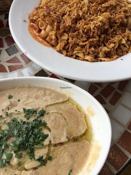 Fuul bal tahin & large Koshary  at Koshari Ahl Kairo in Munich