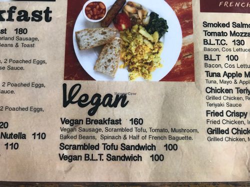 Three vegan breakfast options at Cafe Culture in Koh Tao
