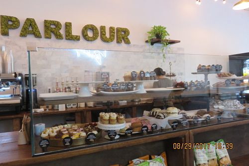 counter at Parlour Vegan Bakery in Boca Raton