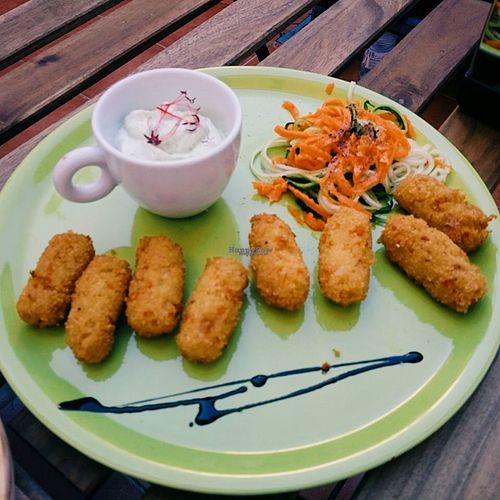 croquetas at La Huella Vegana in Alcala De Henares