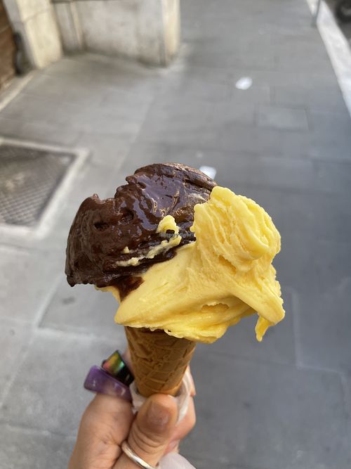 Mango and spicy chocolate  at Cremeria Monteforte in Rome