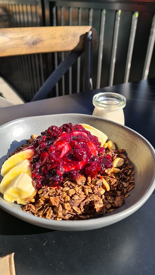 Chocolate Granola with almond milk at Hoo Gah in Bendigo