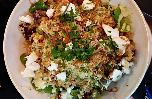 Roasted beetroot, cauliflower, chickpea & quinoa salad plus vegan feta at Hoo Gah in Bendigo