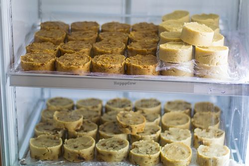 Gopal Vegan Cheese...a view into our fridge at Foodprintz Cafe in Lisbon