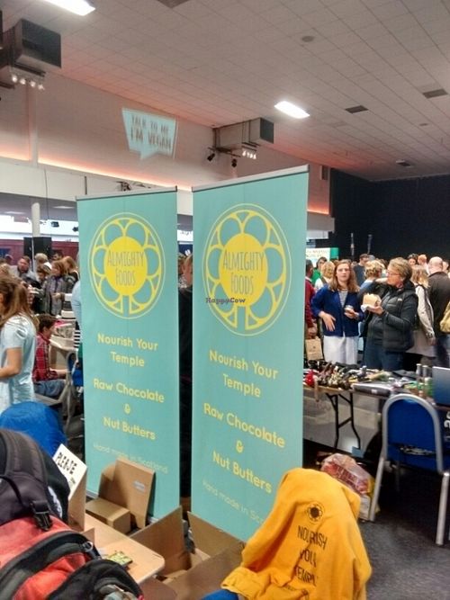 at the edinburgh vegan festival at Almighty Foods in Clencarse