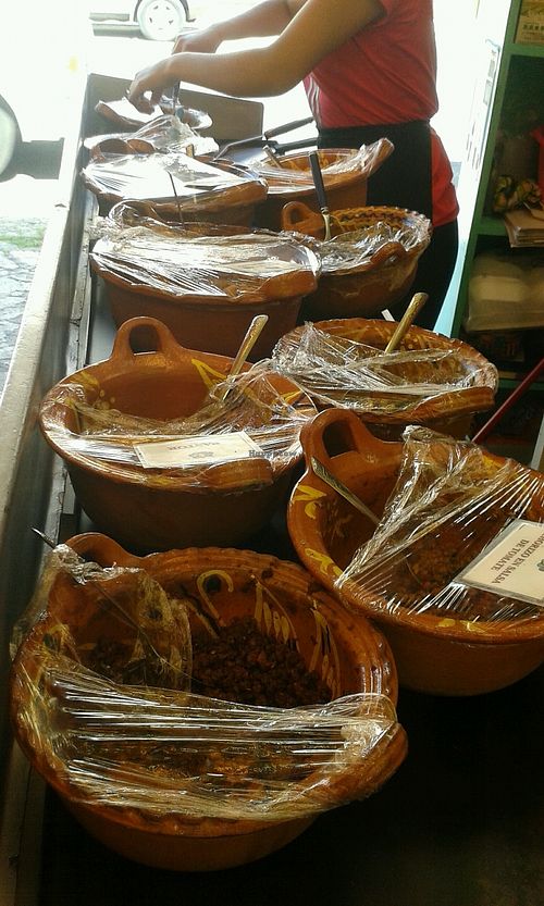 taco fillings to choose from at El Rincon de Tacotlan in Puebla