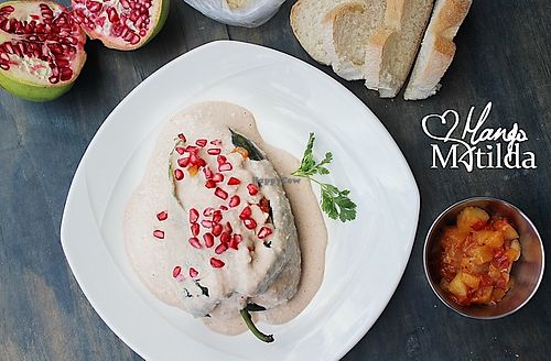 Chile en Nogada at Mango Matilda in Puebla