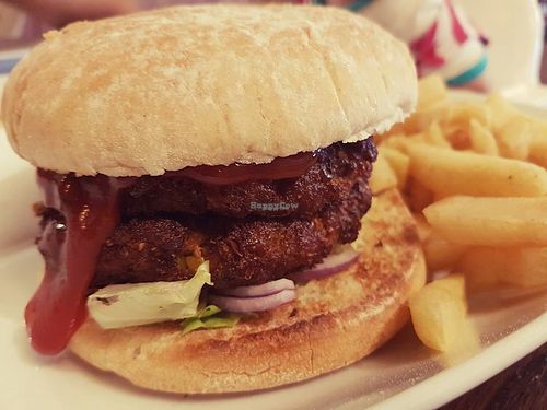 Chickpea Burger at The Angel Inn in Porthcawl