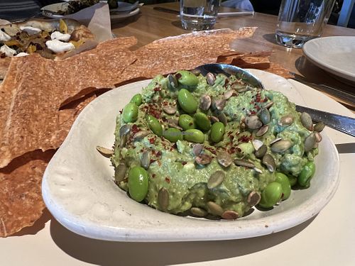 Avocado edamame guacamole     at True Food Kitchen in Palo Alto