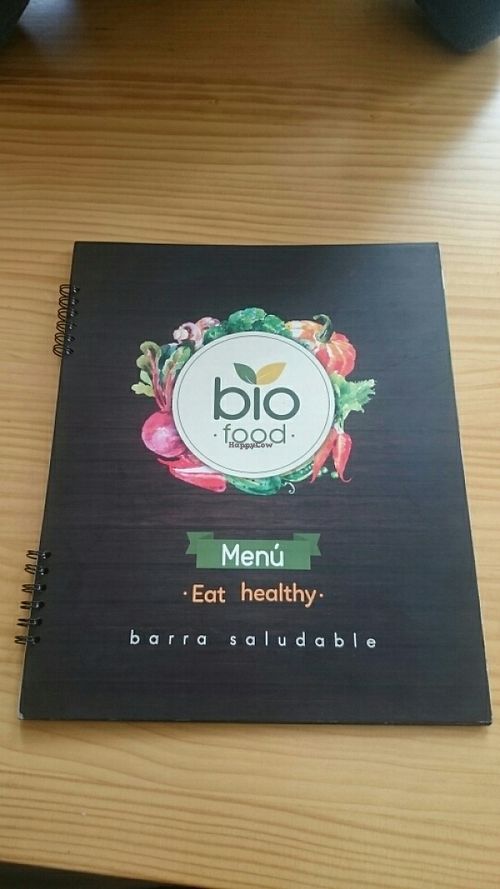 menu at Biomarket Salitre in Bogota