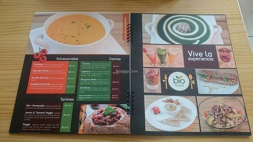 menu at Biomarket Salitre in Bogota