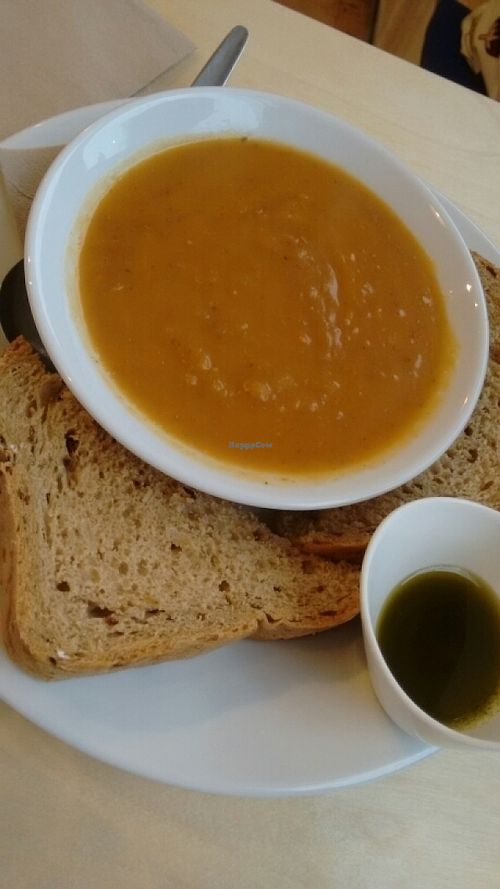 sweet potato and tamarind soup at Wayoo Juicery  in Edinburgh