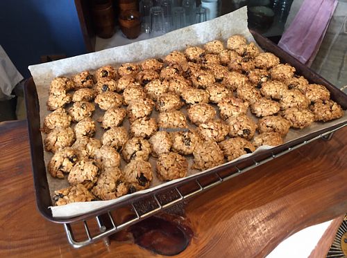 the freshly baked cookies! smell so good at Mana in Naha