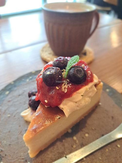 Vegan cheesecake at Mana in Naha