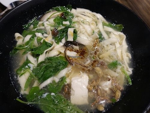 Ban noodle (板面) with soup at D'life 蔬食 - Jurong West in West Singapore