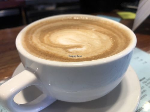 Hemp milk latte  at Aqus Cafe in Petaluma