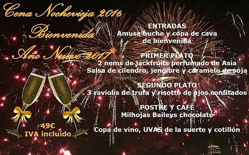 New Year's Eve Menu at Espiritu Libre in Valencia