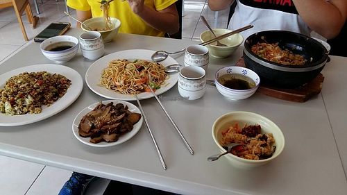 Rice and noodle at Jing Xin Zhai in Chiayi