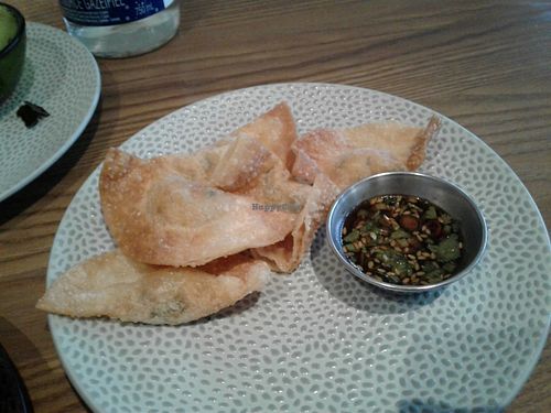 Fried Kimchi Dumplings... at PLANTA - Yorkville in Toronto