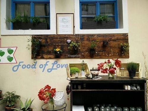 Outside decoration  at Food of Love in Prague