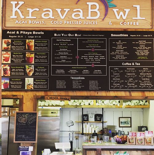 Krava Bowl Menu at Hightide in Morro Bay