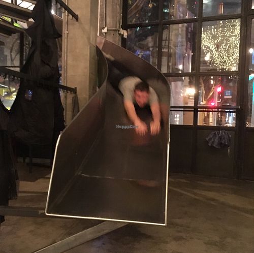 a slide in the restaurant! at Daliah Vienna in Shanghai