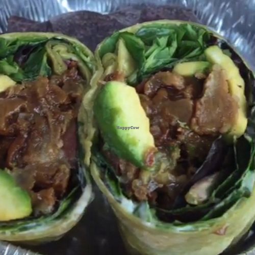 BBQ Riblette sandwich as a wrap at Subia's Organic Cafe and Market in Jersey City