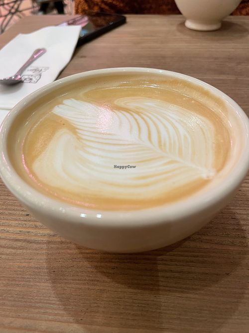 My decaf latte with oat milk at Le Pain Quotidien - Pacific Place in Hong Kong Island