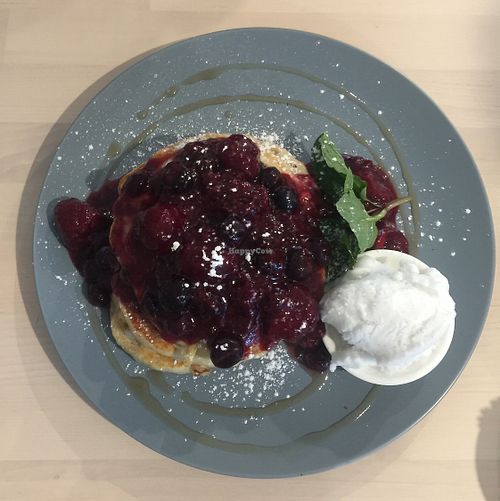 banana pancakes.... oh my Lordy! I got the recipe. at Wombat Cafe & Store in Dromana