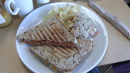 Hawaiian Toastie at Rabbit Vegan Cafe in Exeter