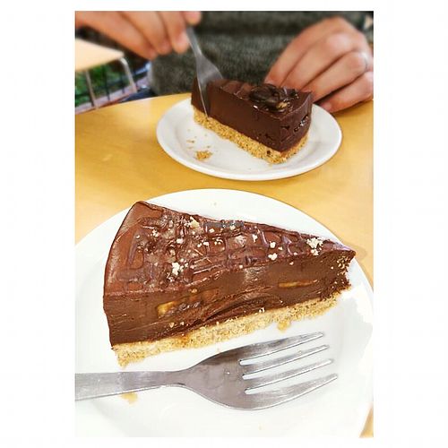 Chocolate Caramel Cheese Cake  at Rabbit Vegan Cafe in Exeter