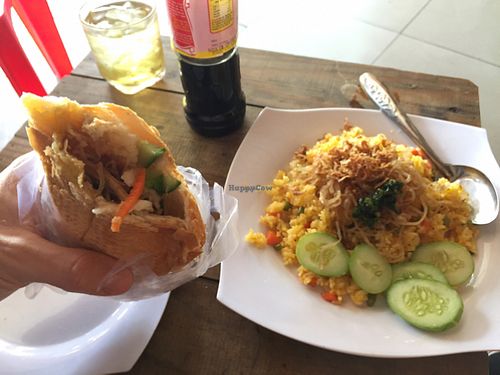 Banh My and fried rice at Chay Tinh in Ho Chi Minh City