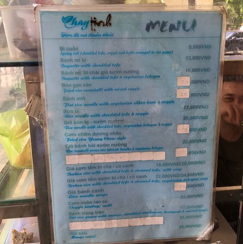 Other menu at Chay Tinh in Ho Chi Minh City