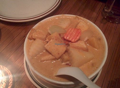 Masaman curry with tofu (no oyster sauce on request) at Sopa Thai Cuisine in Nevada City