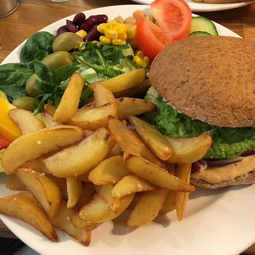 Vegan burger. at Mitt Cafe in Stockholm