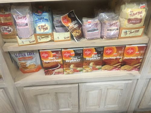 gluten free flours and egg replacer  at Nature's Discount in Cole Bay