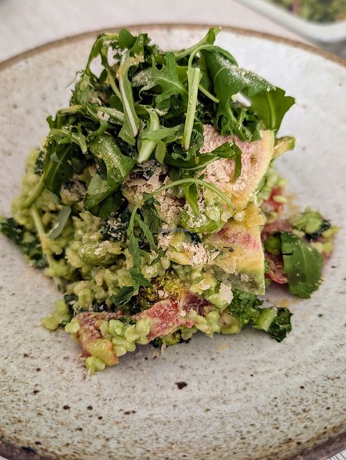 Broccoli with bulgar and cashew cream at Fach Juice Shop in Bratislava