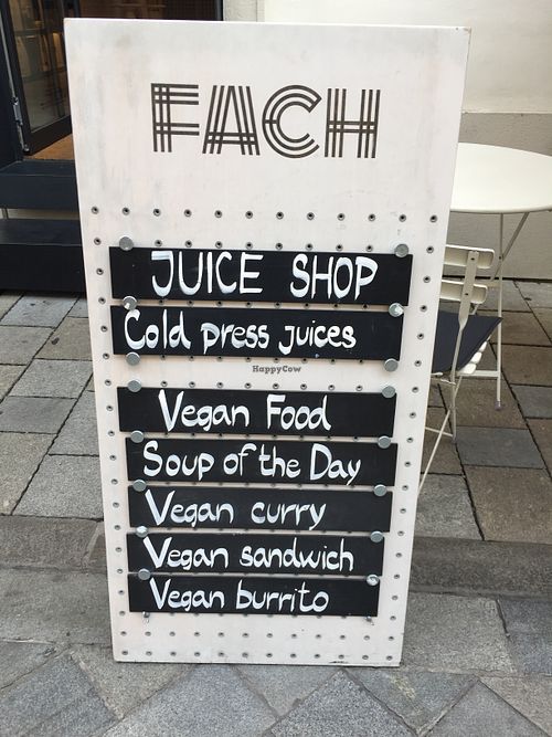 Board  at Fach Juice Shop in Bratislava