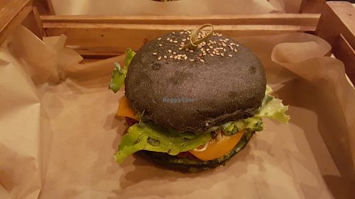 Vegan burger at Flower Burger in Rome
