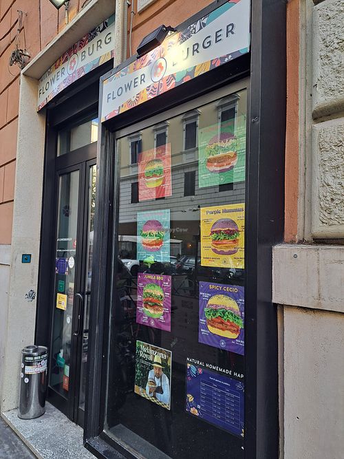 Exterior at Flower Burger in Rome