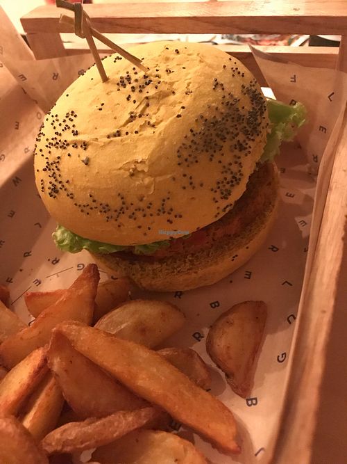 Spicy burger  at Flower Burger in Rome