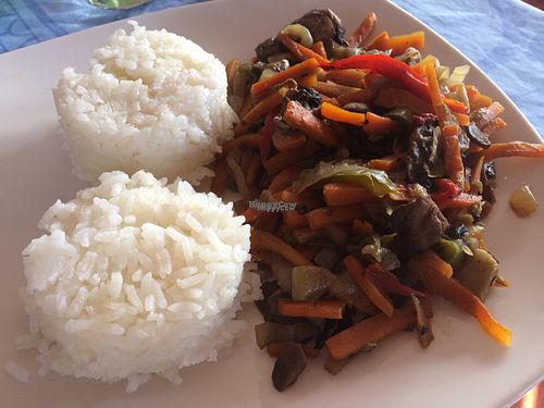 rice rice with mixed vegetables  at Donde la Tia Sonia in Isla De Pascua