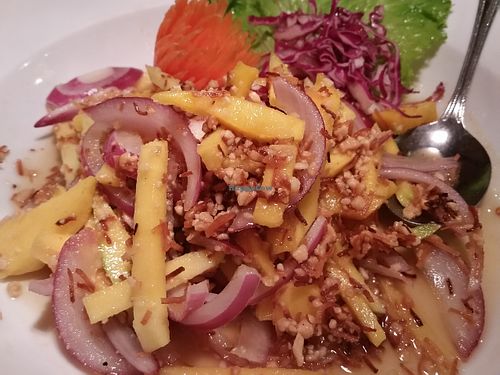 Coconut Mango Salad with Crispy Tofu at Emporium Thai Vegan LA in West Los Angeles