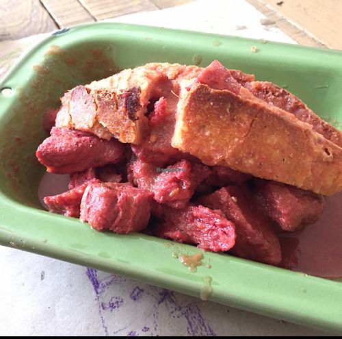 tortas ahogadas at Chia Fonda Vegana in Guadalajara