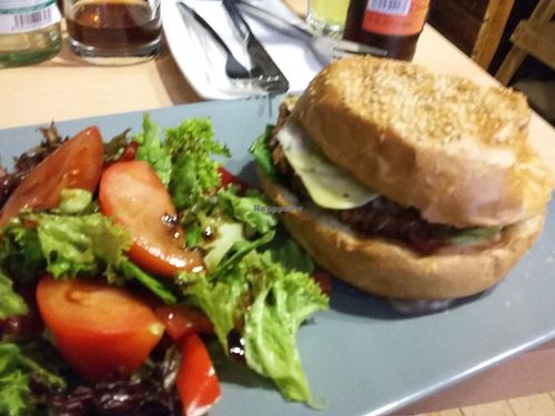 Amazing vegan burger with salad! at Waipawa - Vršovice in Prague