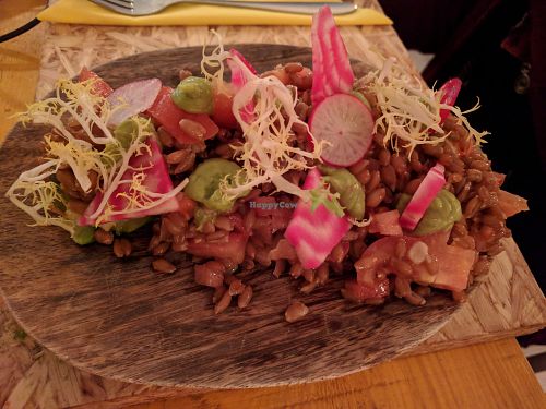 Hearth Special - courgette, spelt, beets, tomatoes, pomegranate and guacolmoe at Hearth  in Amsterdam