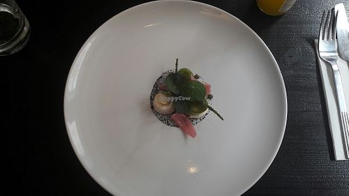 Starter - smoked cheese at The Organic LAB in Copenhagen