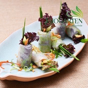 Fresh spring rolls at Biogarten Restaurant in Ho Chi Minh City